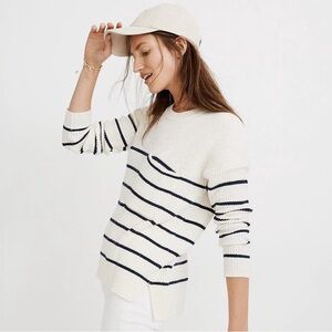 Madewell Briton Nautical Stripe Pocket Pullover Sweater